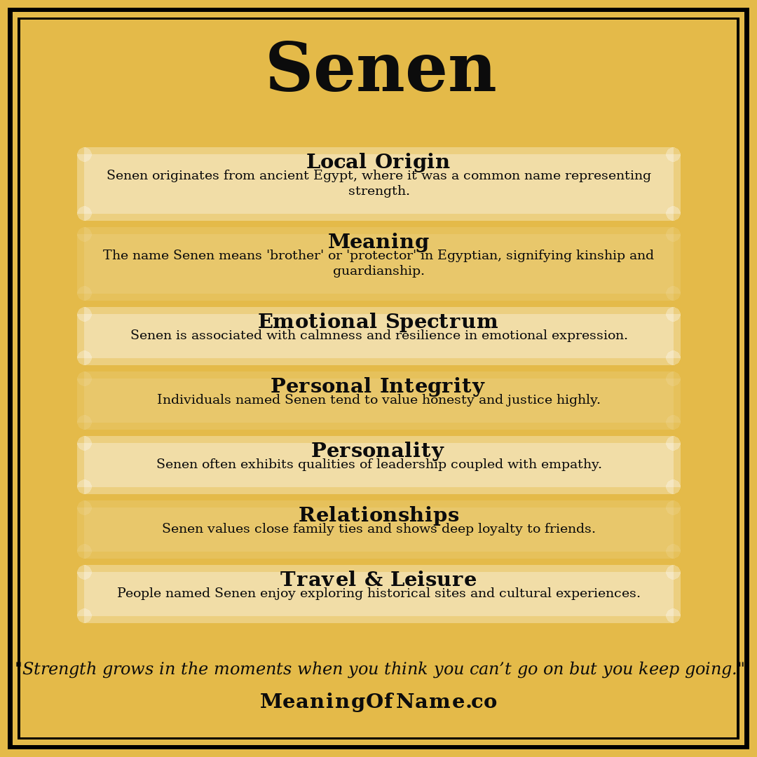 Senen name meaning poster