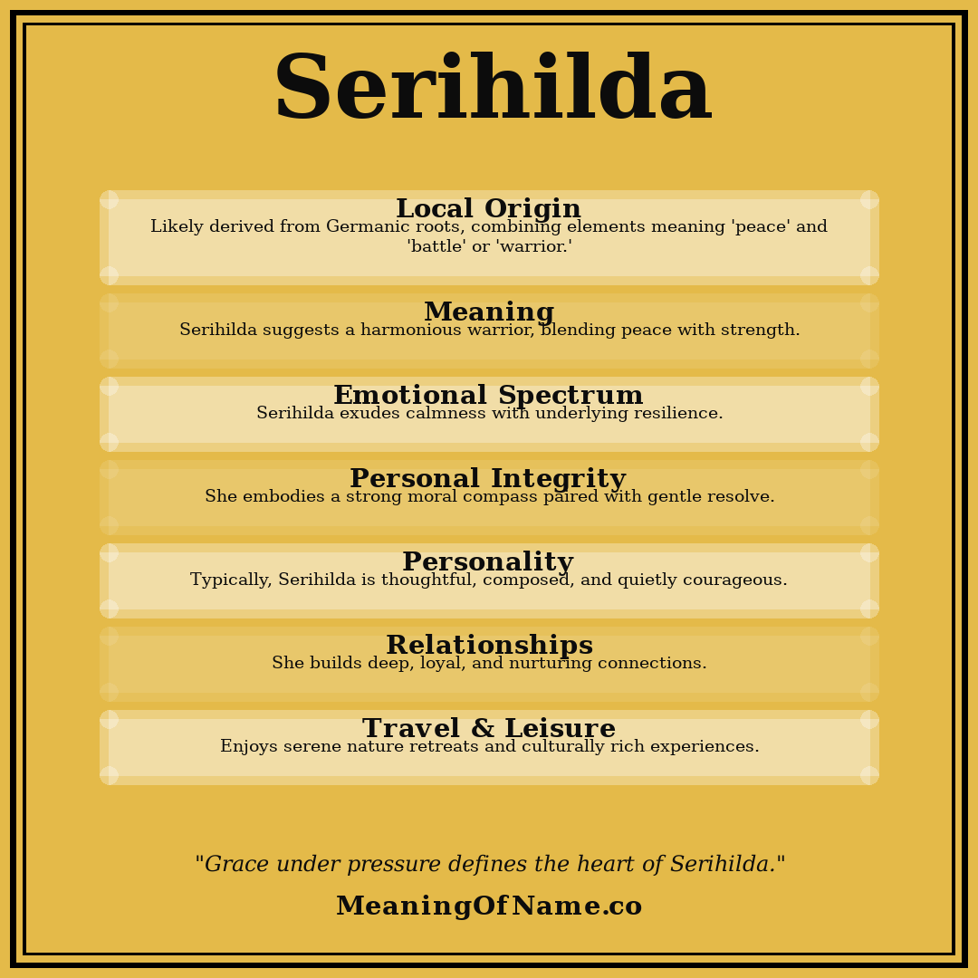 Serihilda name meaning poster