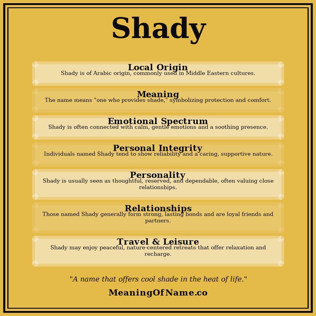 Shady name meaning poster