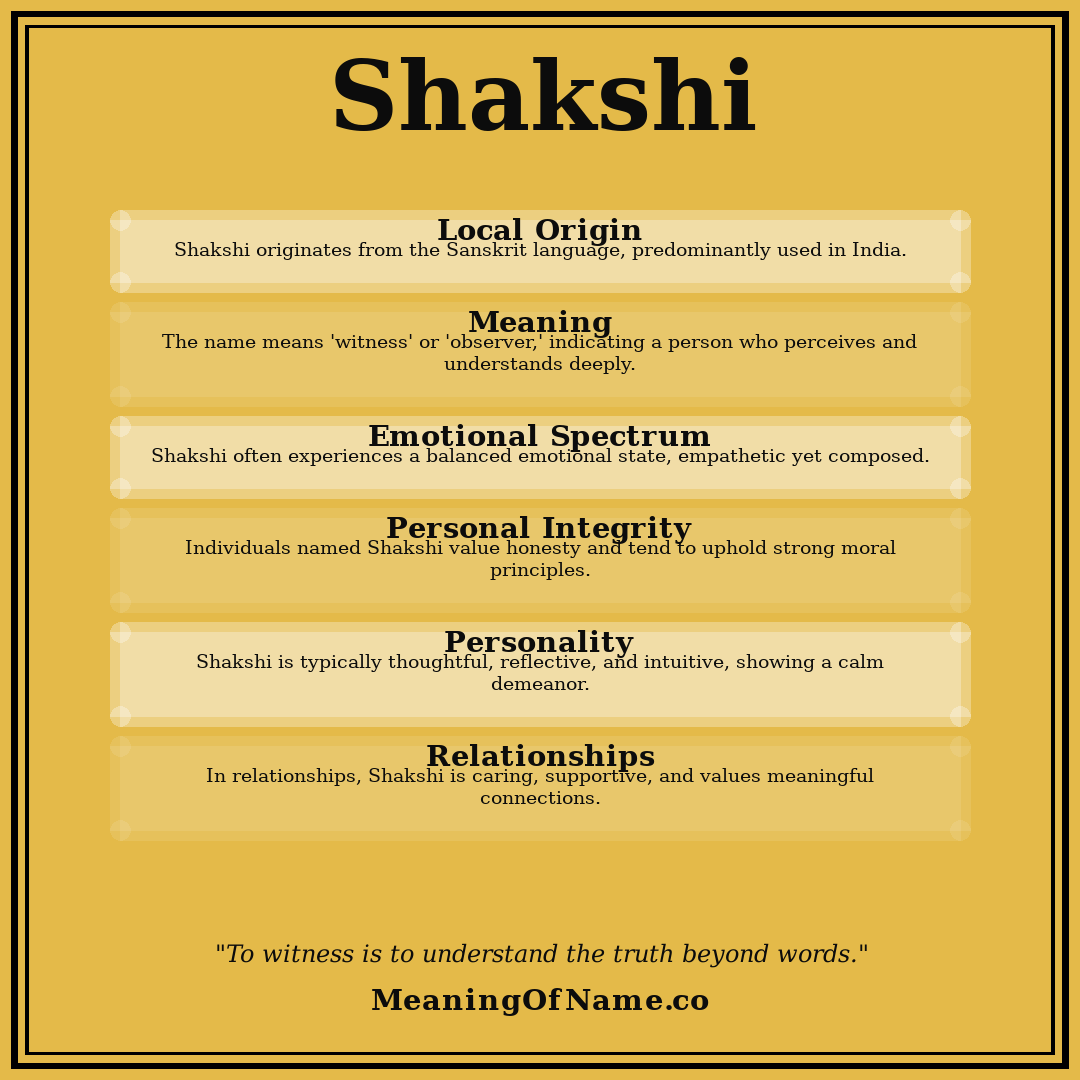 Shakshi name meaning poster