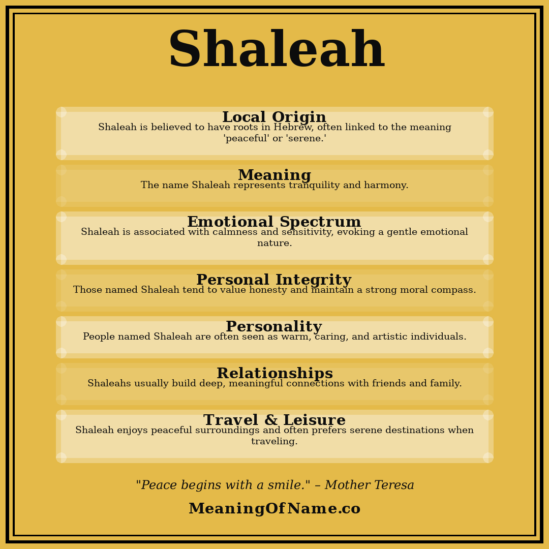 Shaleah name meaning poster