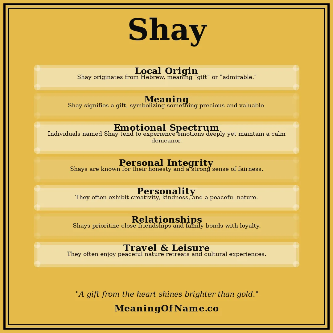 Shay name meaning poster