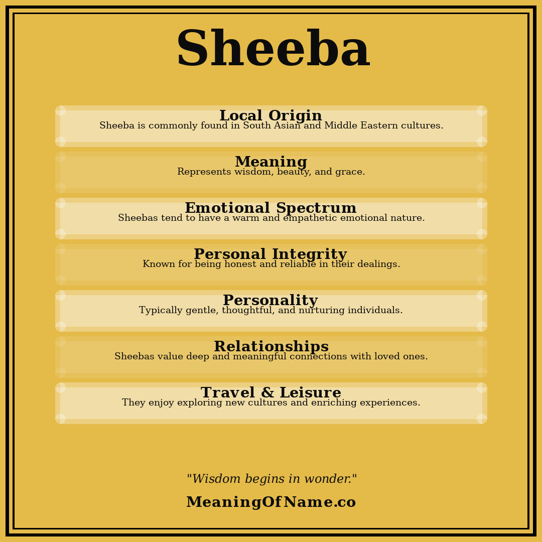 Sheeba name meaning poster