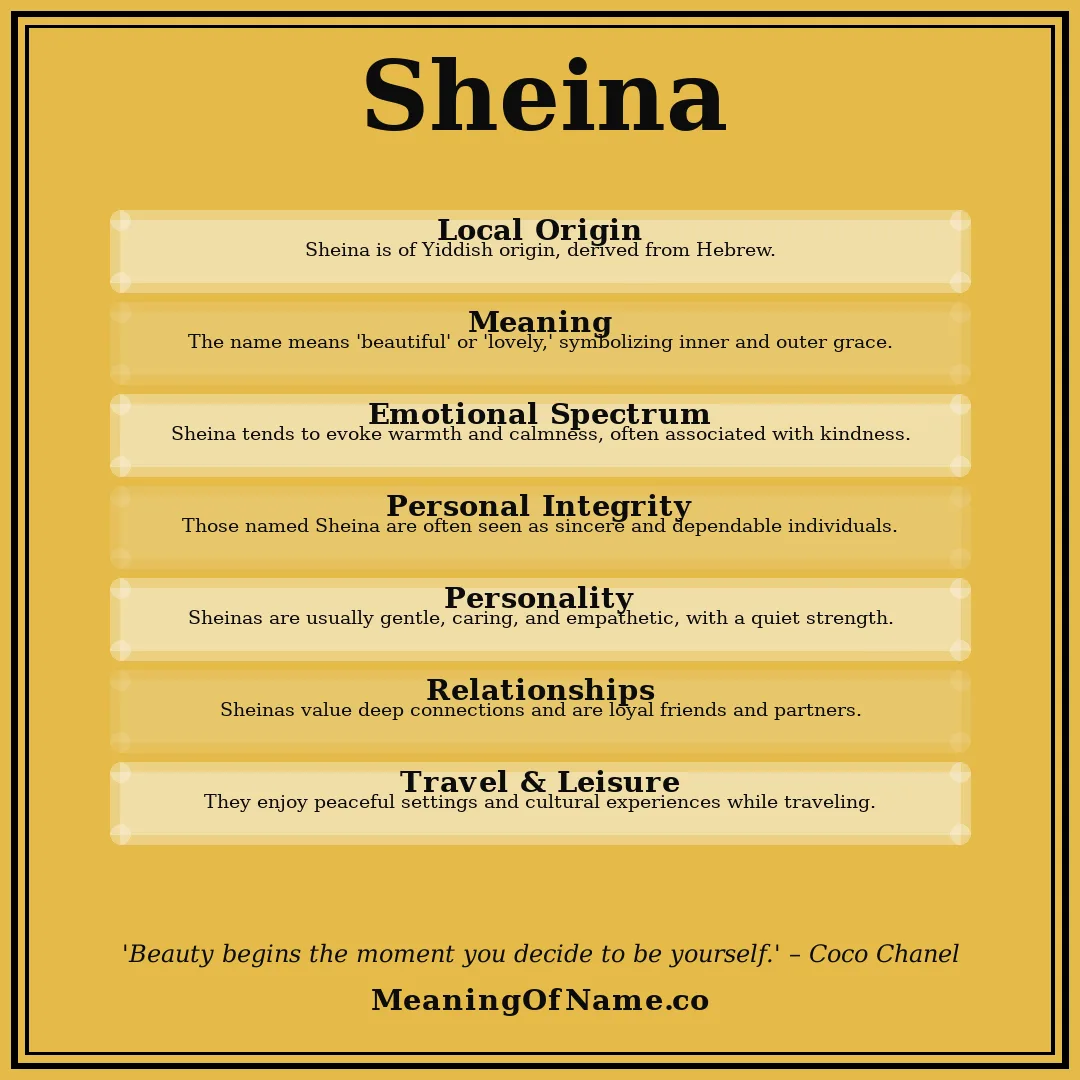 Sheina name meaning poster