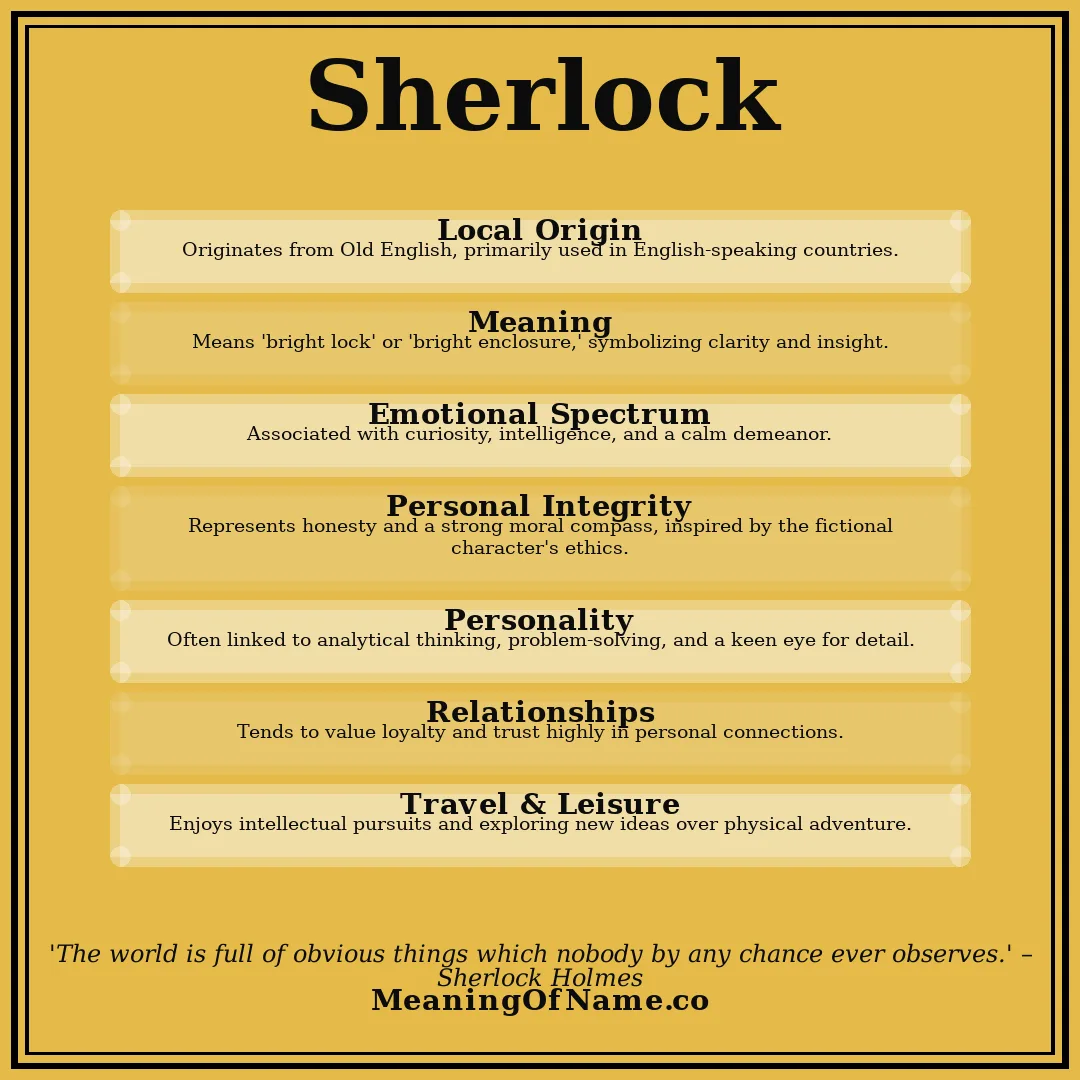 Sherlock name meaning poster