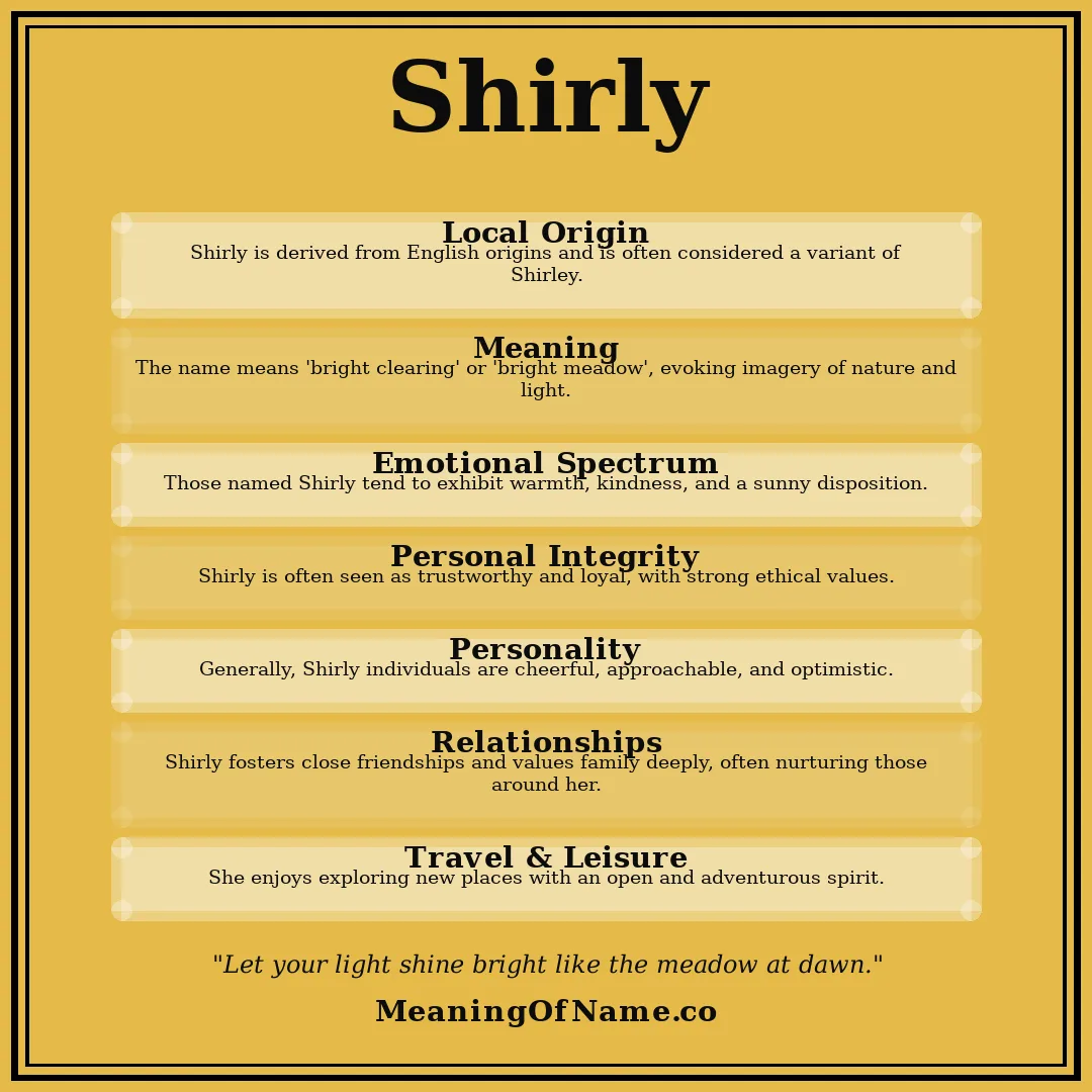Shirly name meaning poster