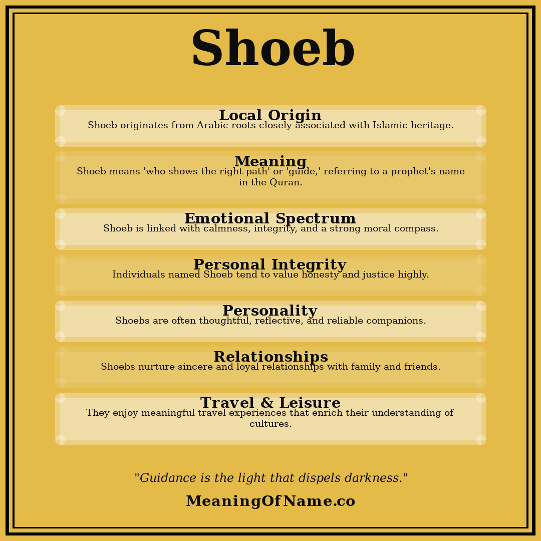 Shoeb name meaning poster