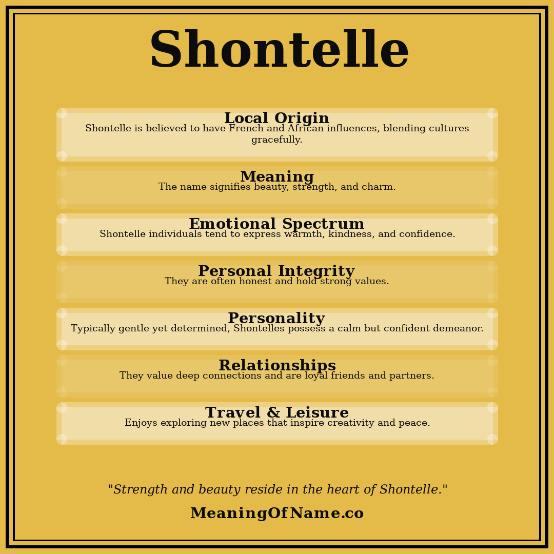 Shontelle name meaning poster