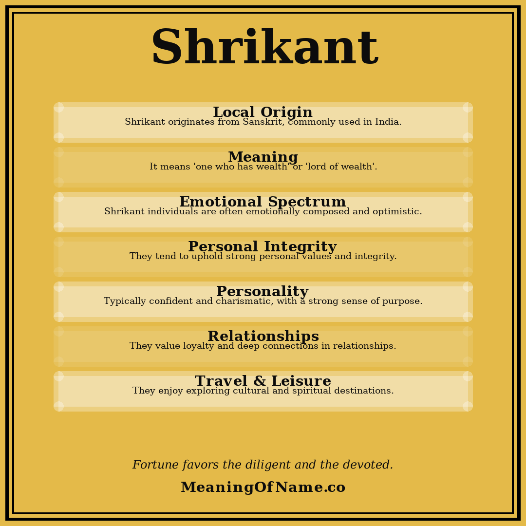 Shrikant name meaning poster
