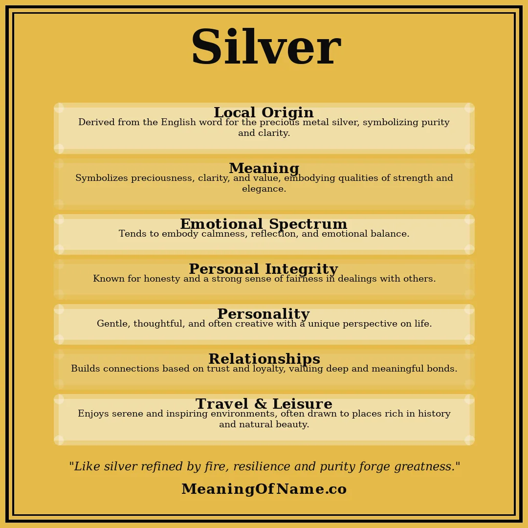 Silver name meaning poster