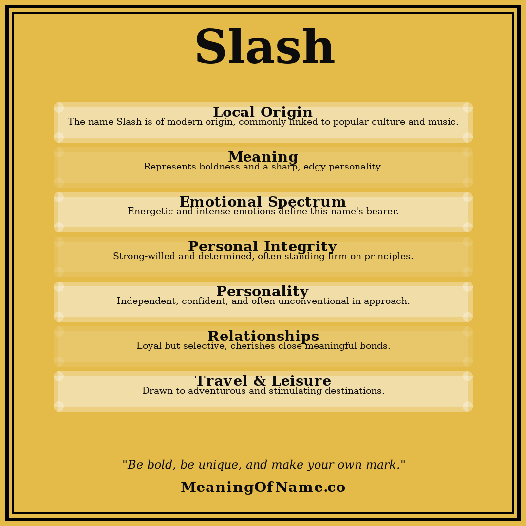 Slash name meaning poster