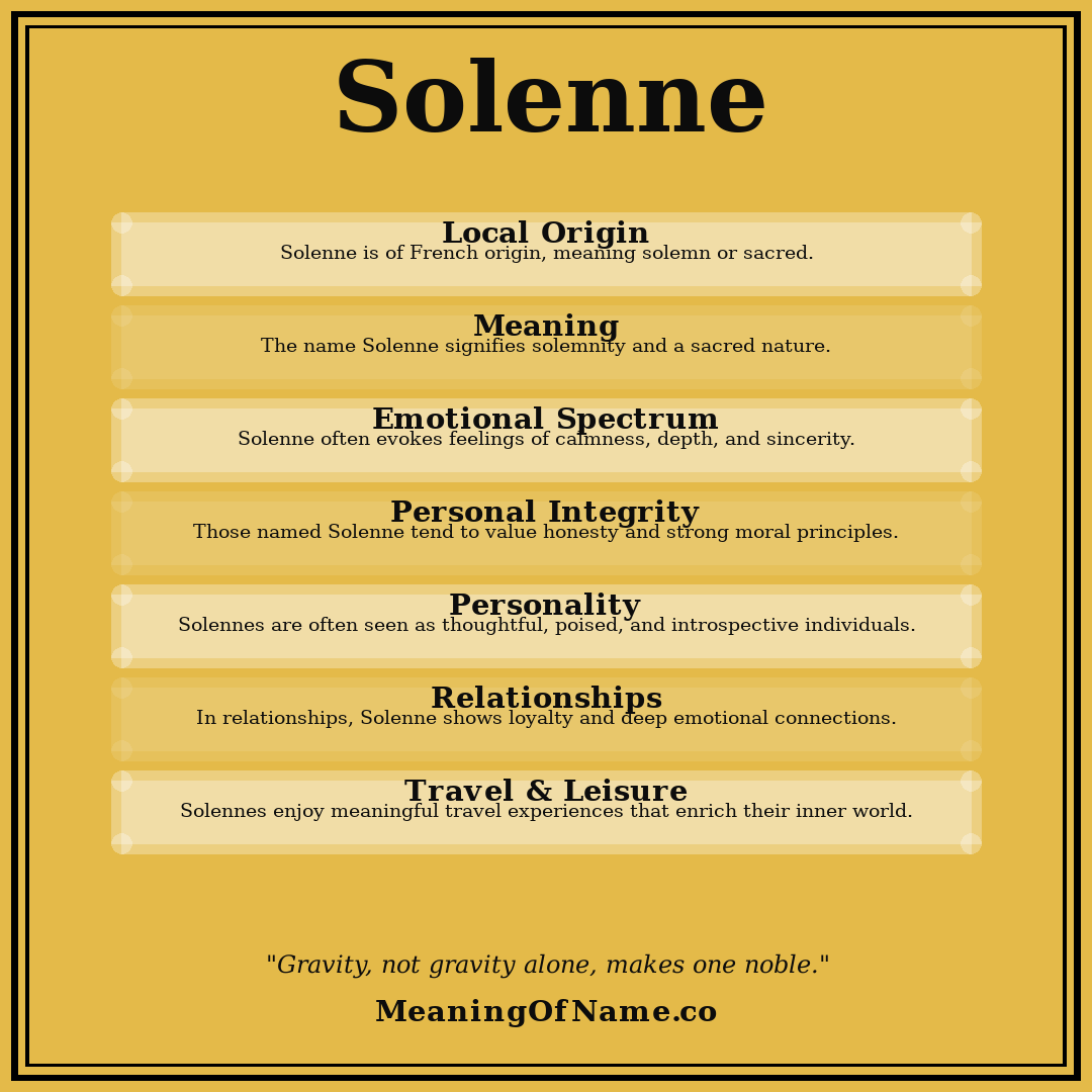 Solenne name meaning poster