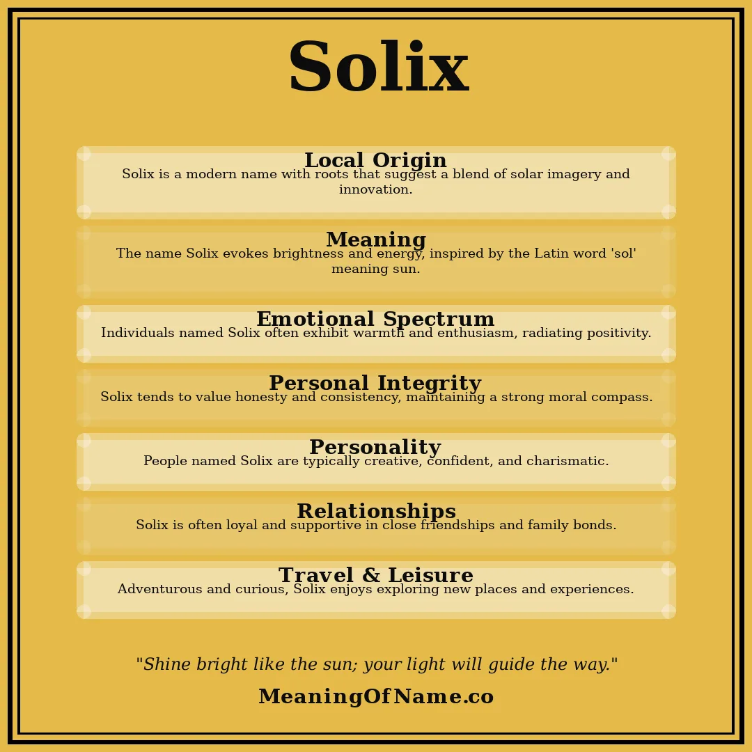 Solix name meaning poster