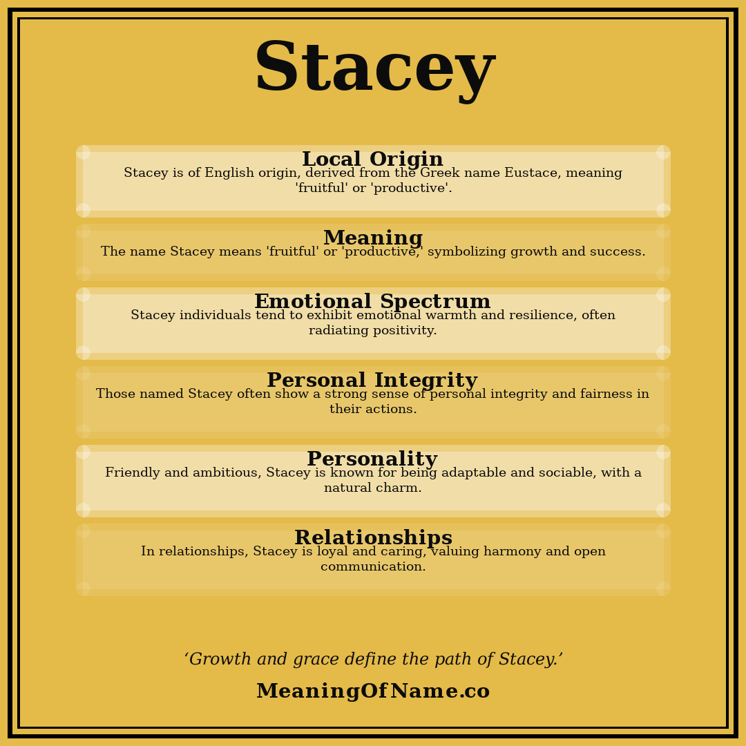 Stacey name meaning poster