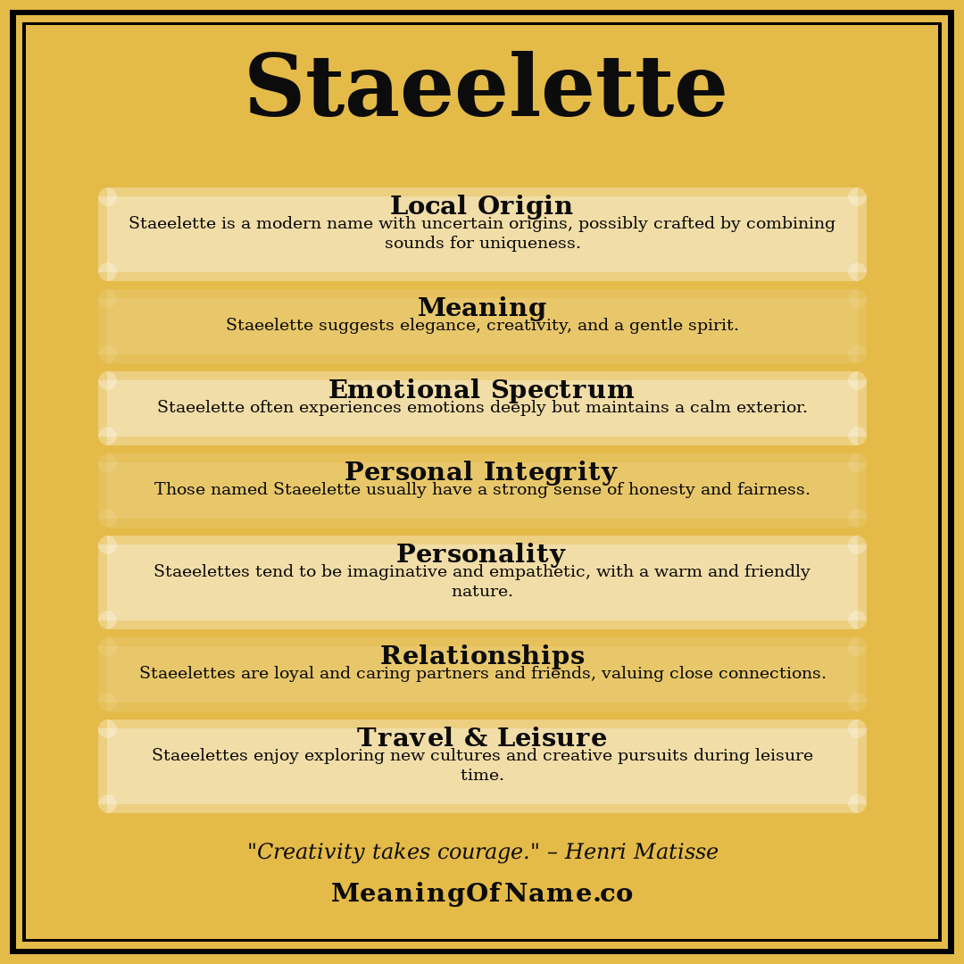 Staeelette name meaning poster