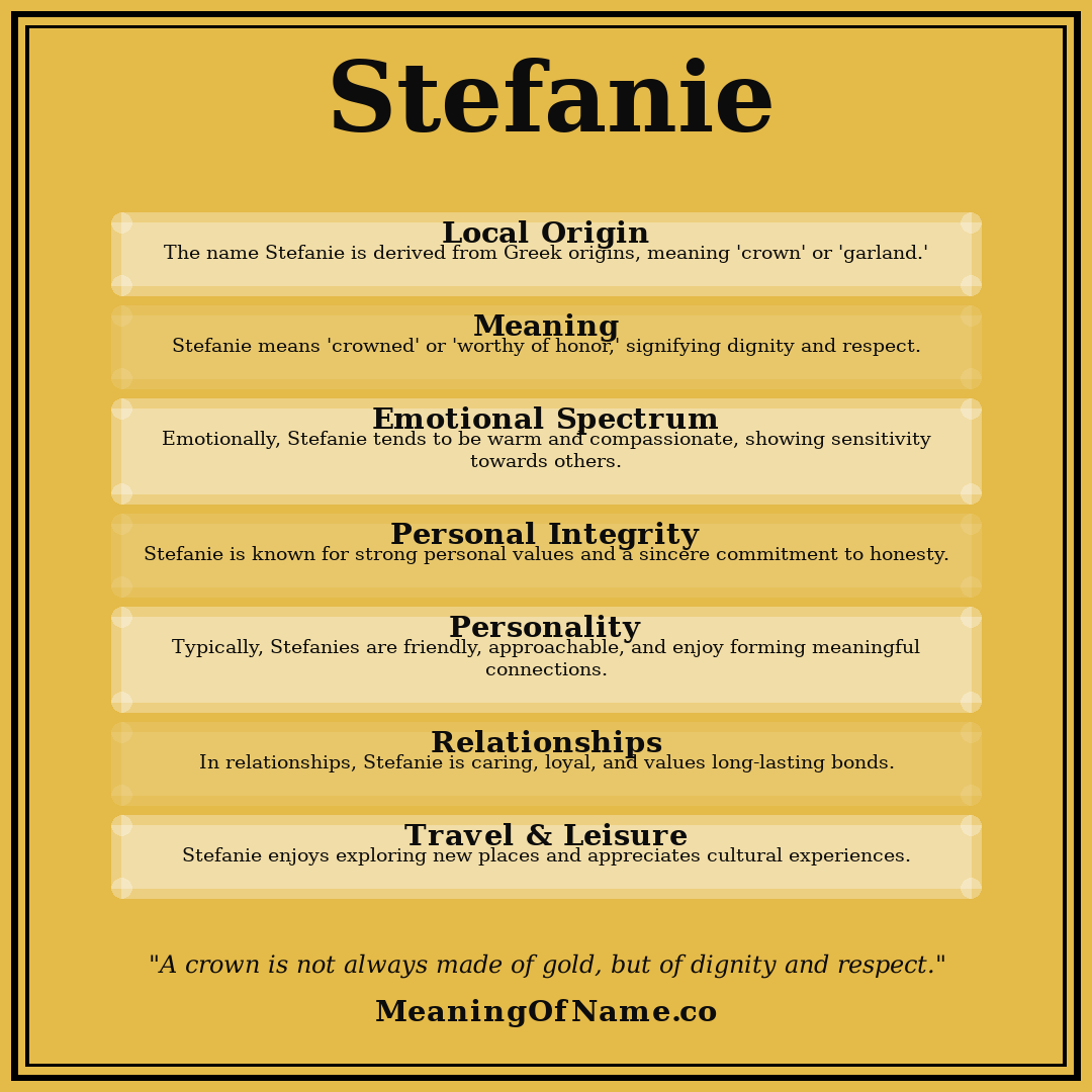 Stefanie name meaning poster