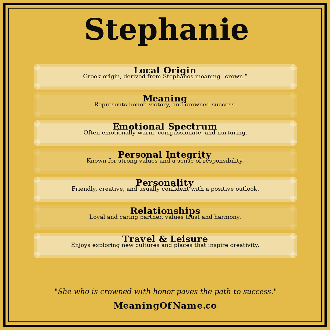 Stephanie name meaning poster