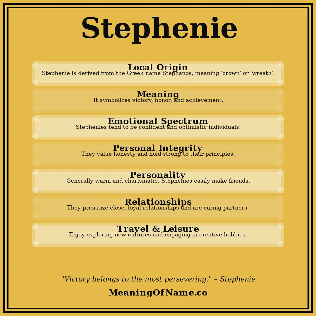 Stephenie name meaning poster