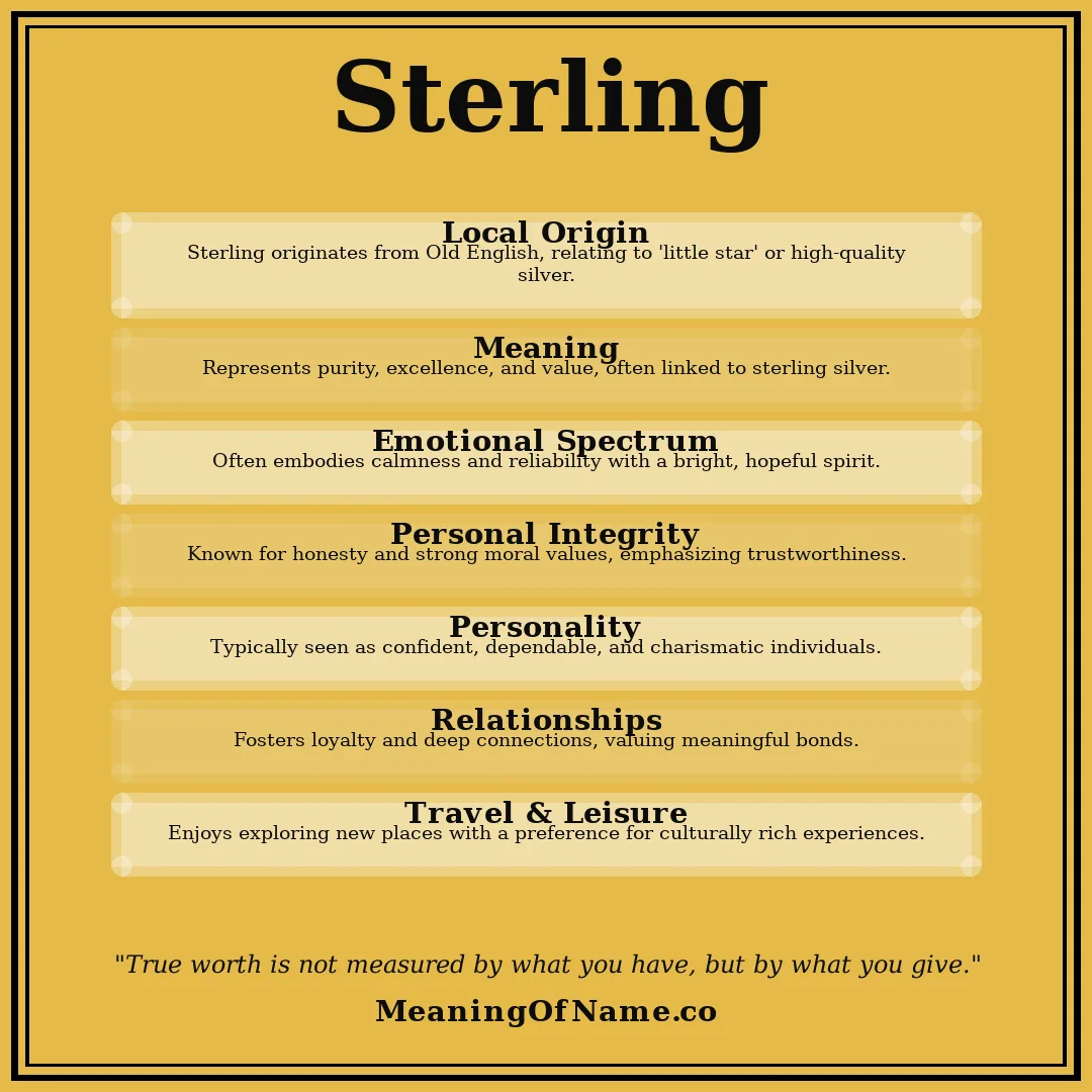 Sterling name meaning poster