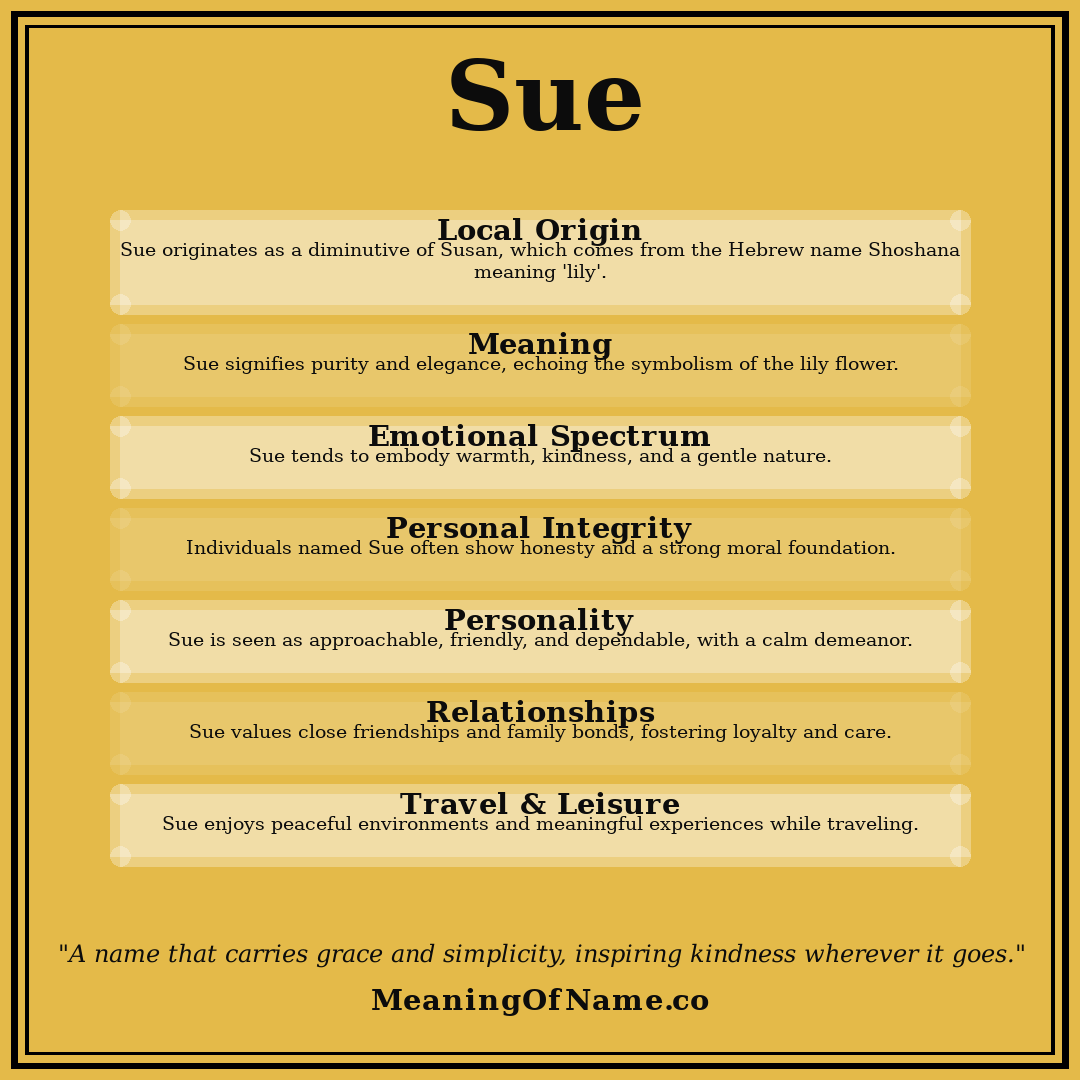 Sue name meaning poster