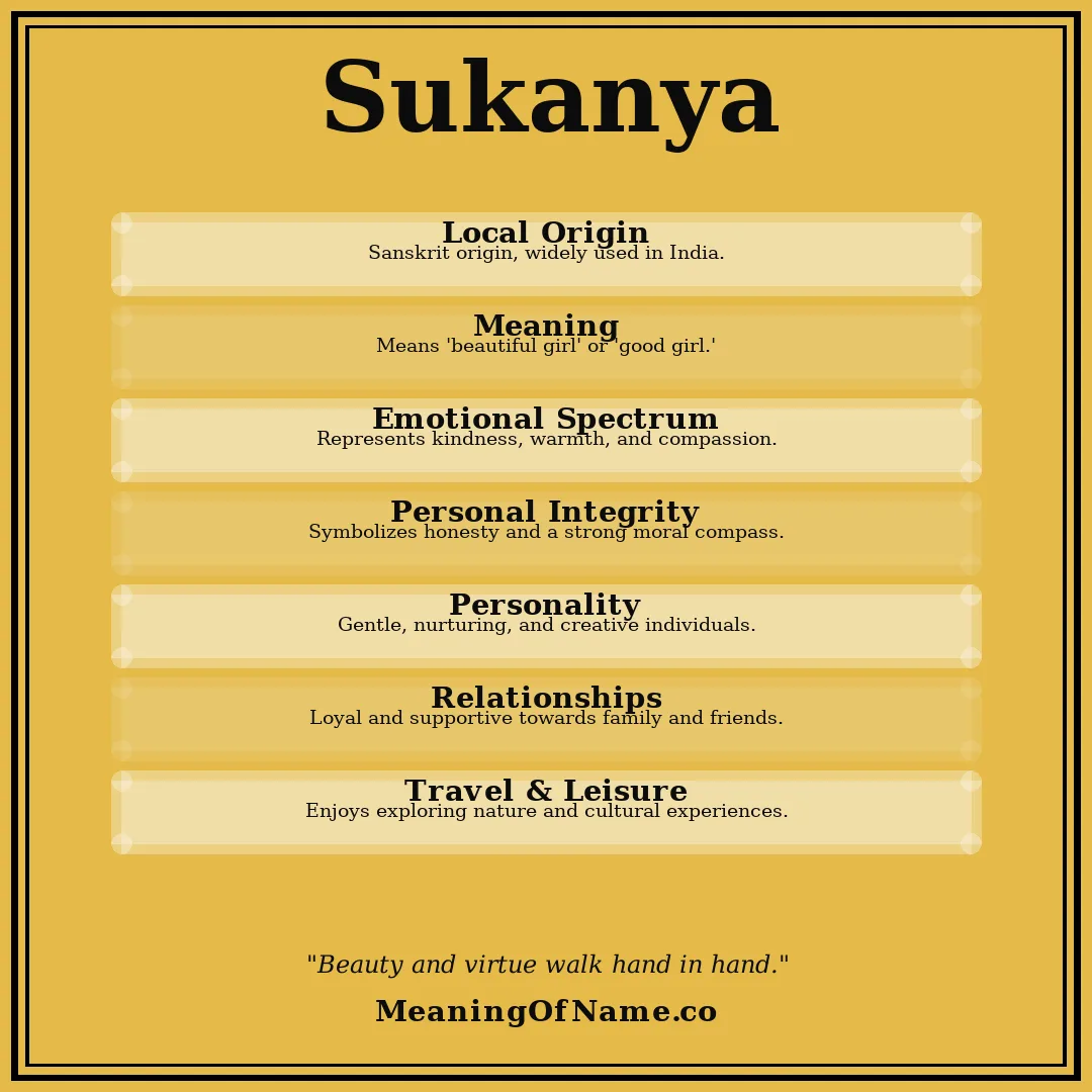 Sukanya name meaning poster