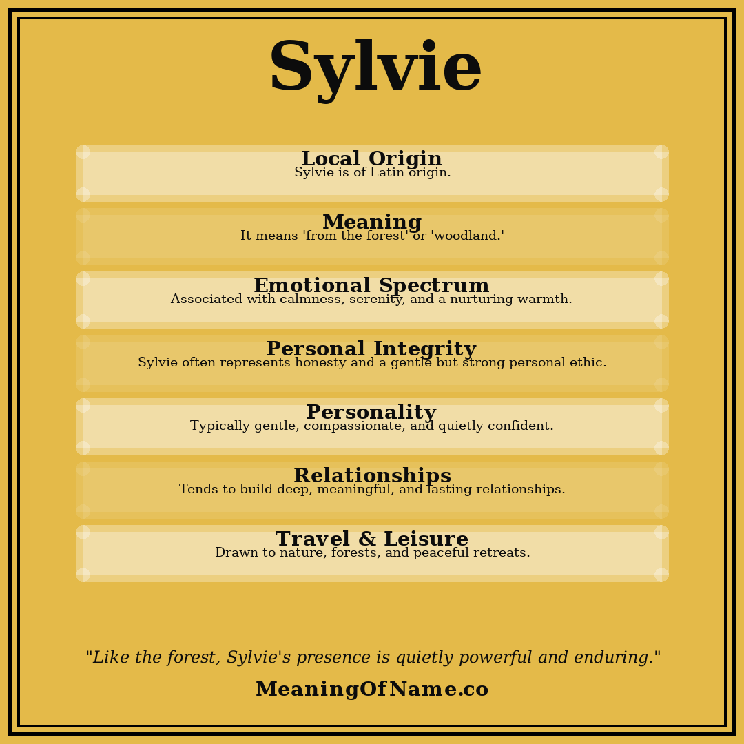Sylvie name meaning poster