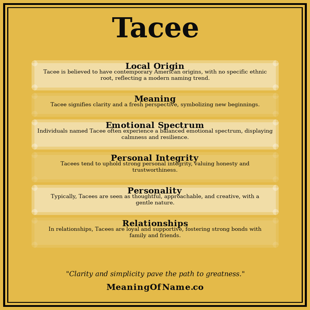 Tacee name meaning poster