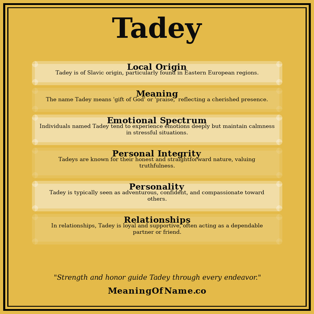 Tadey name meaning poster