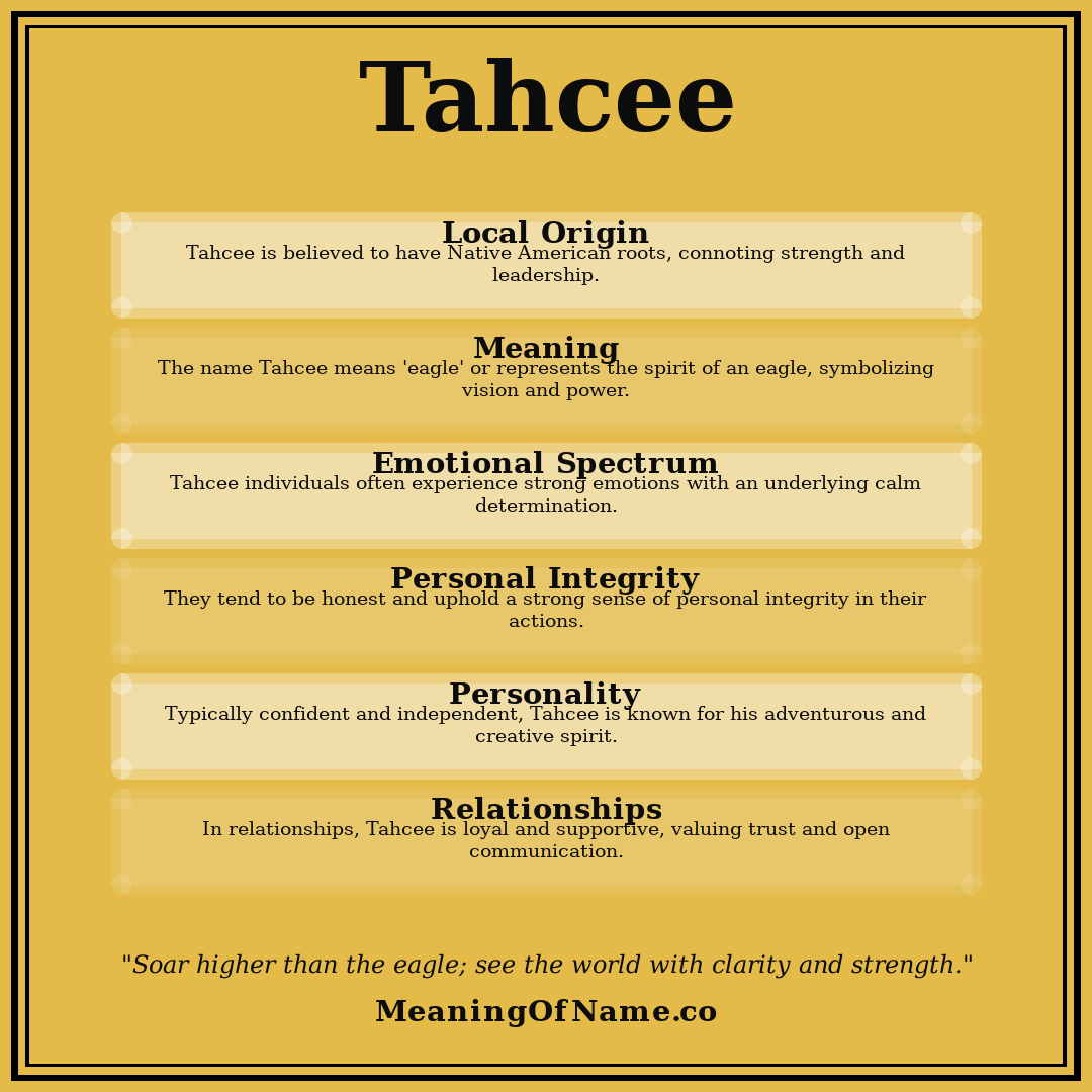 Tahcee name meaning poster