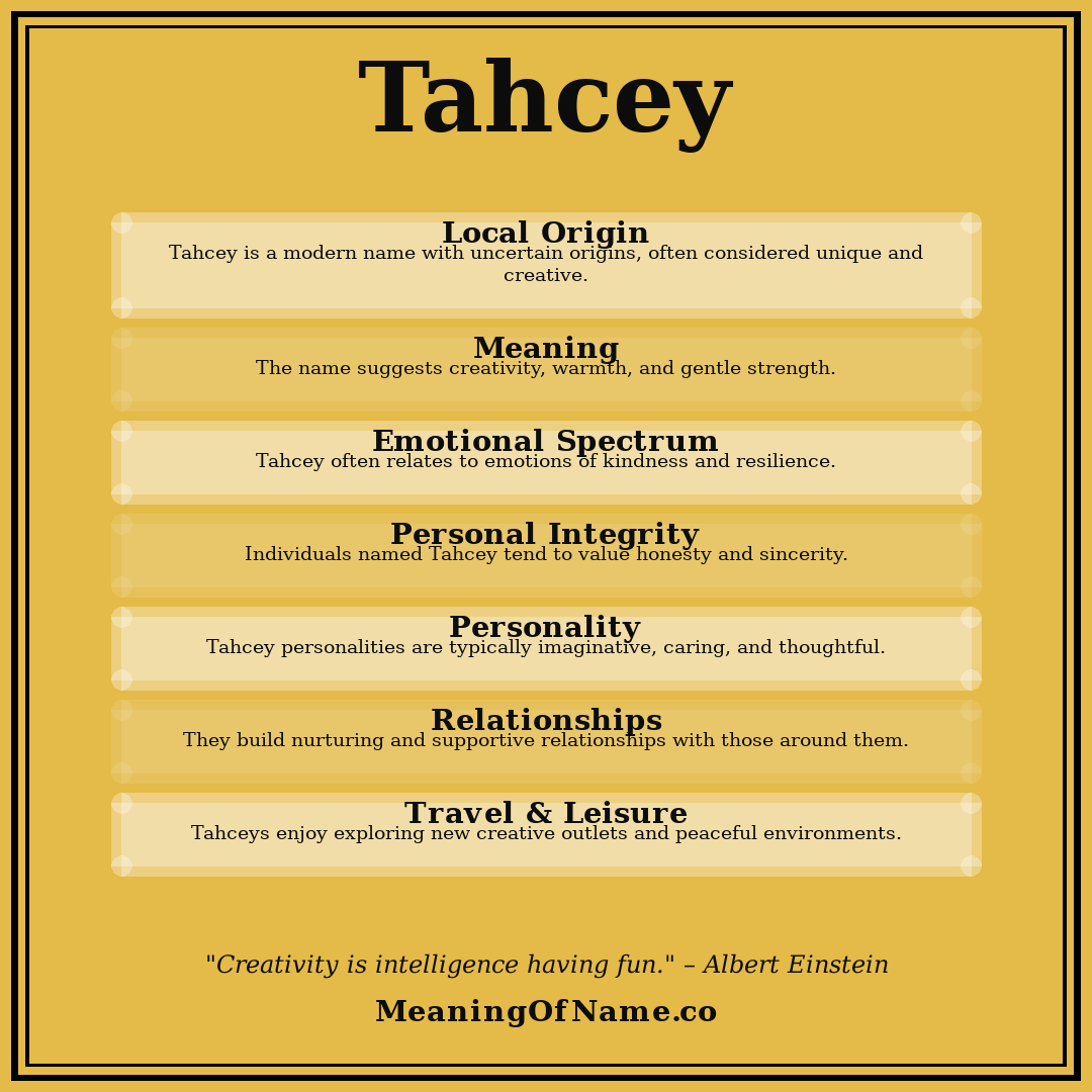 Tahcey name meaning poster
