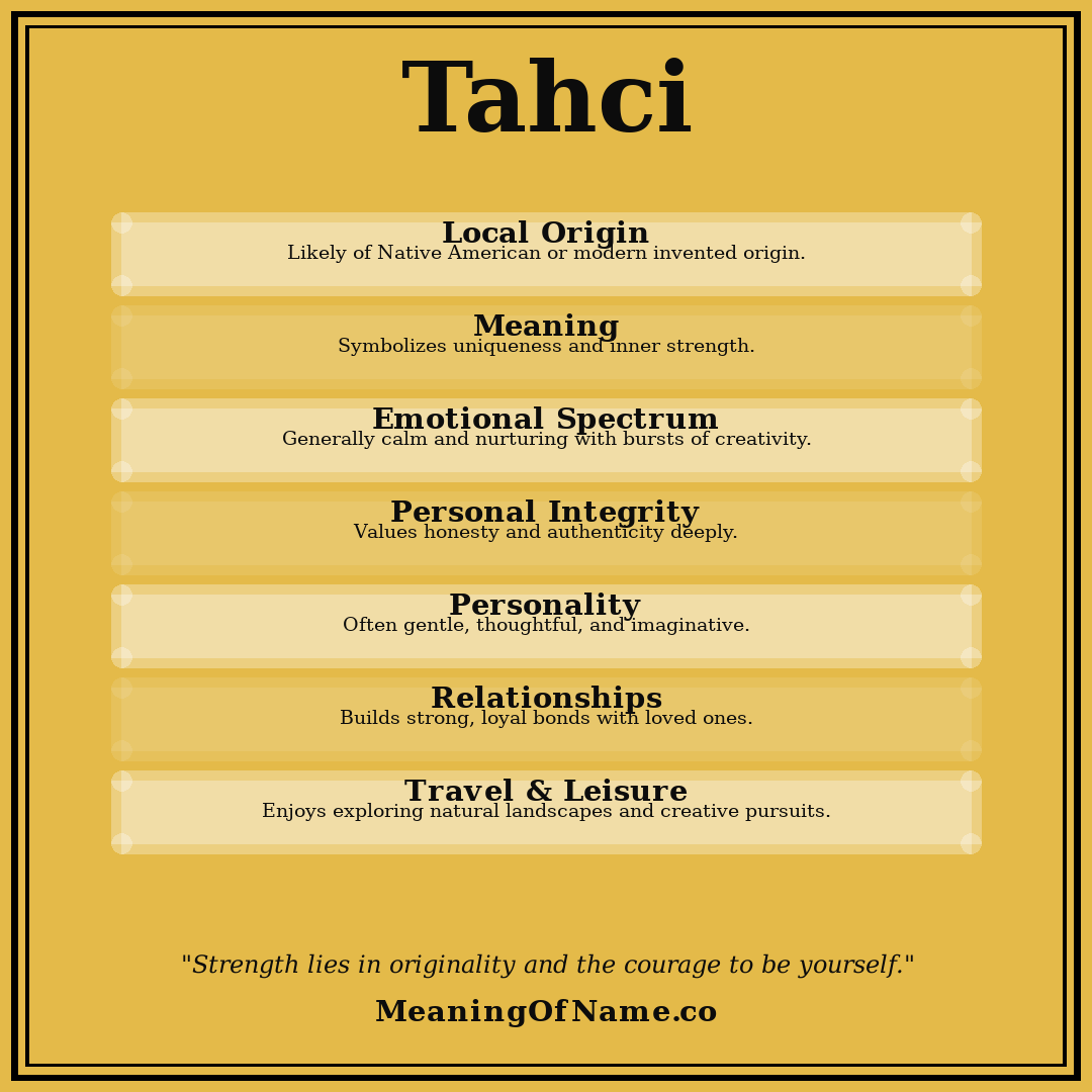 Tahci name meaning poster