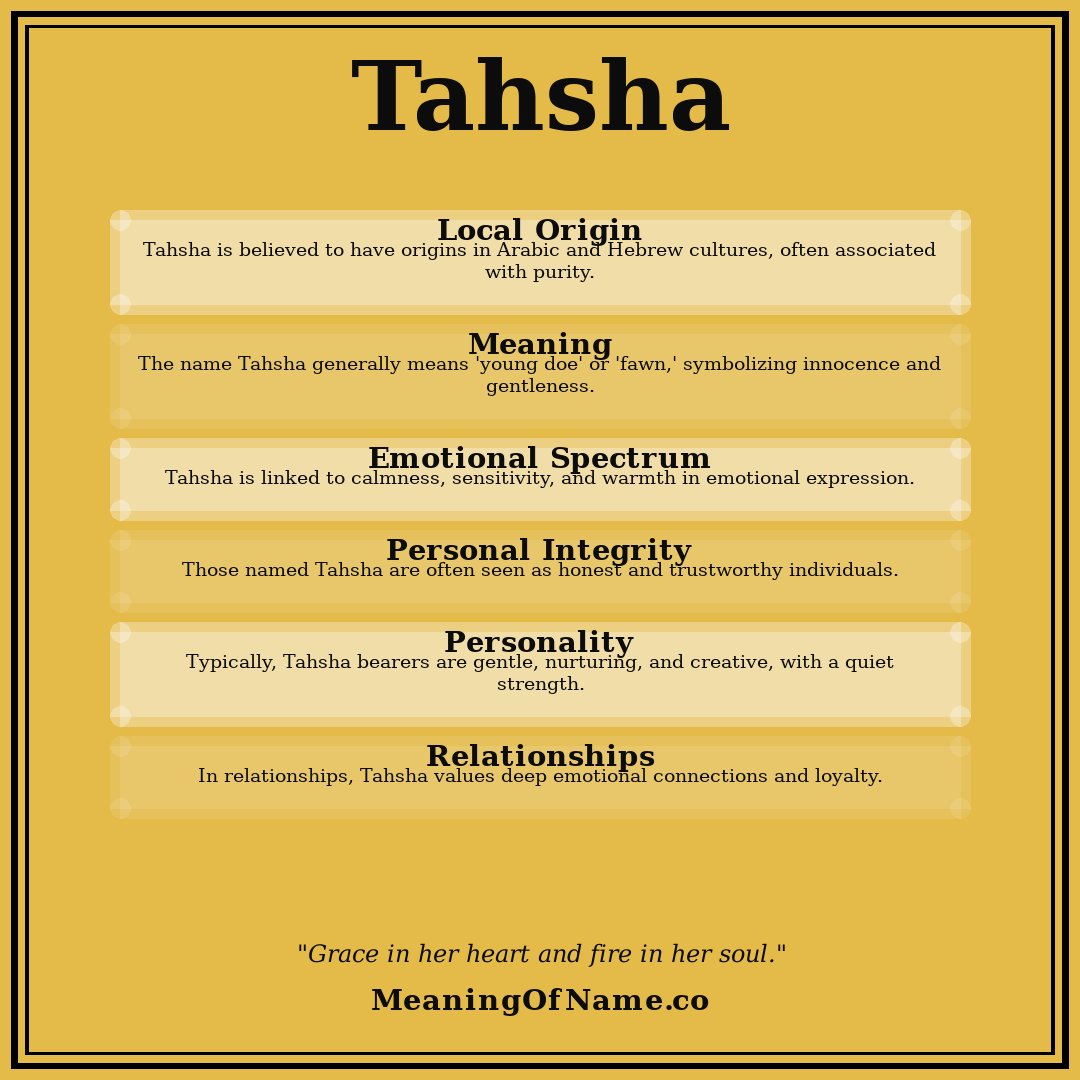 Tahsha name meaning poster