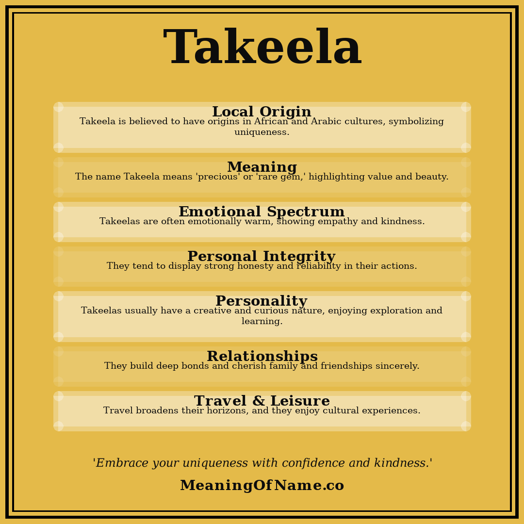 Takeela name meaning poster