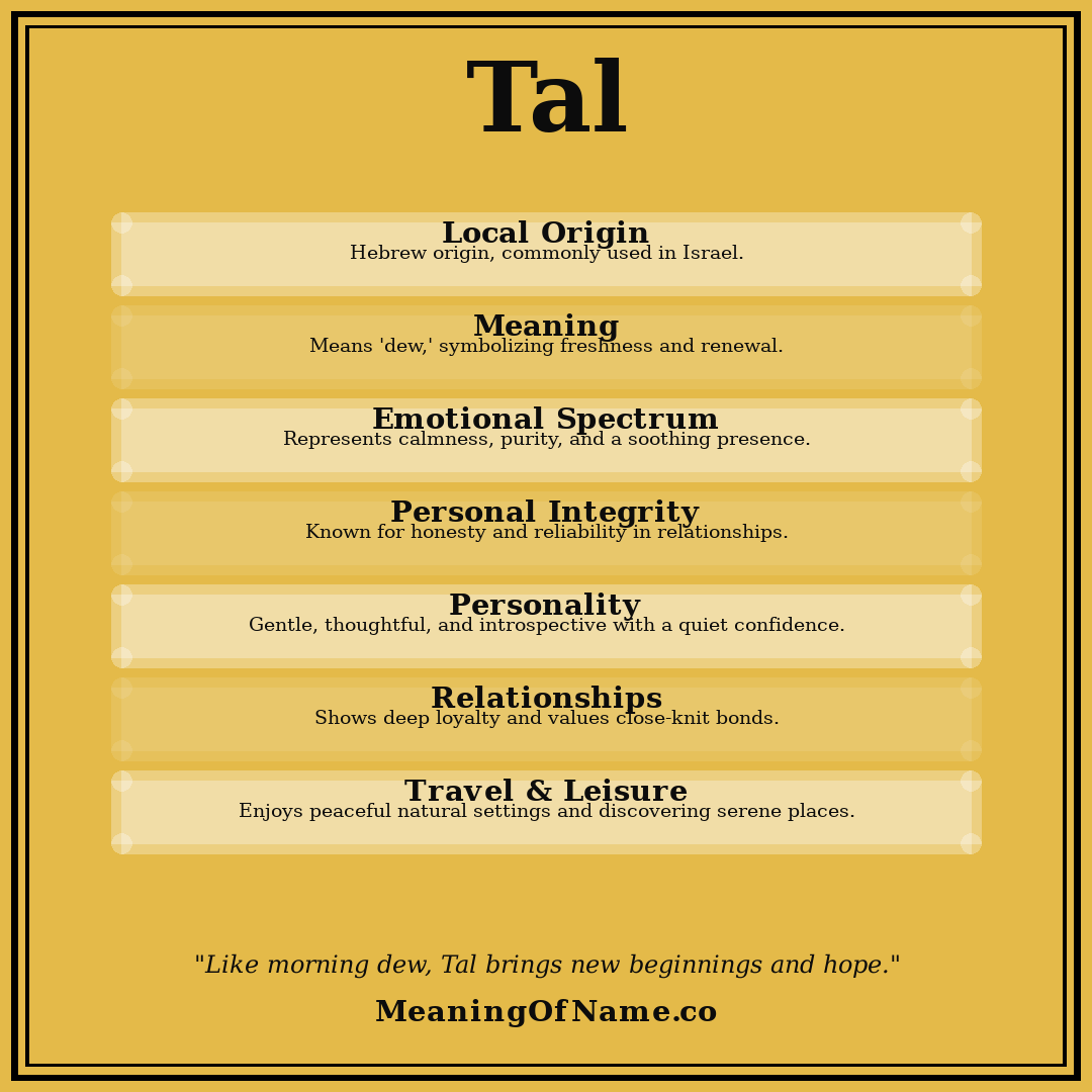 Tal name meaning poster
