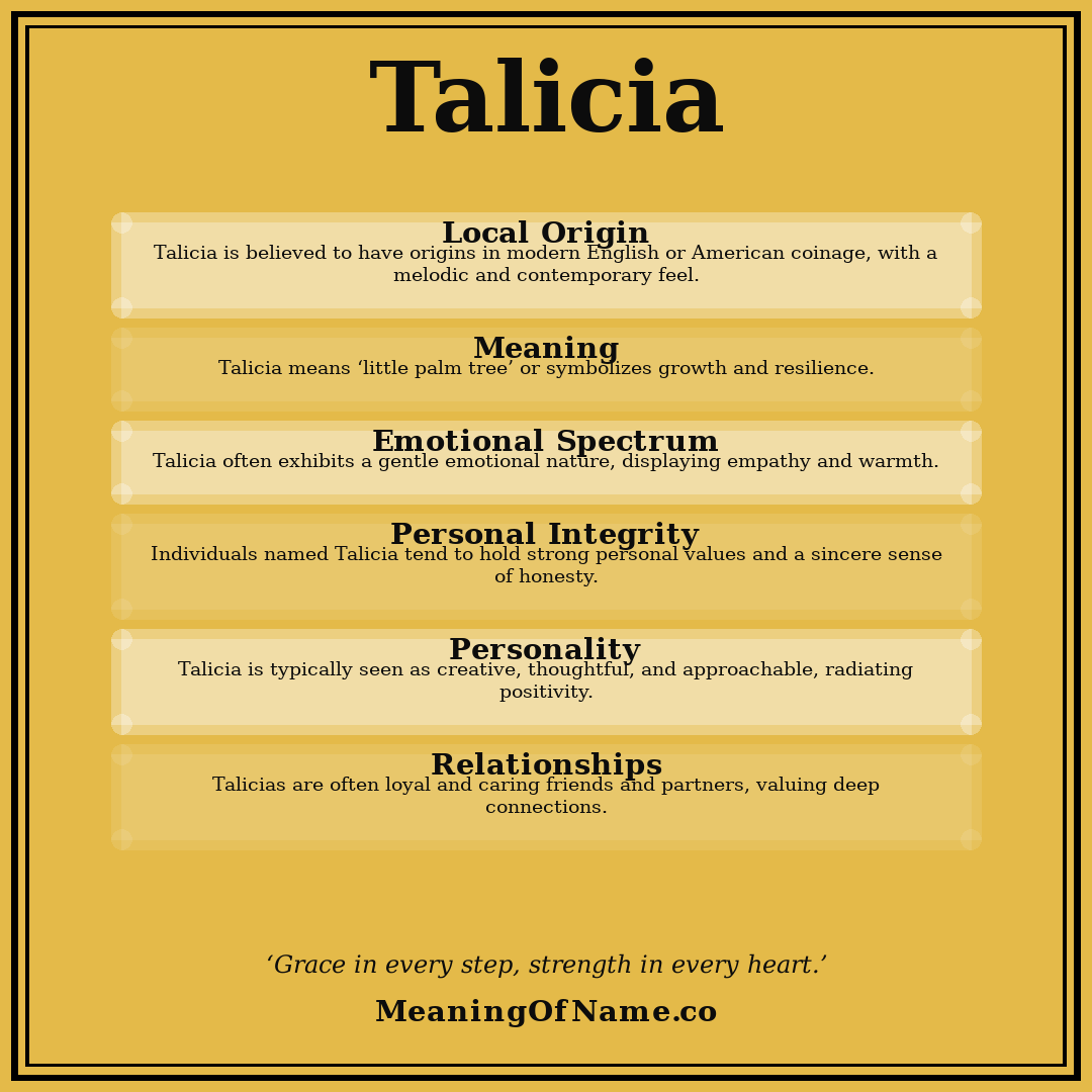 Talicia name meaning poster