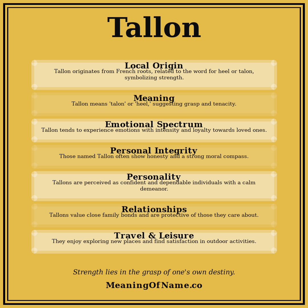 Tallon name meaning poster