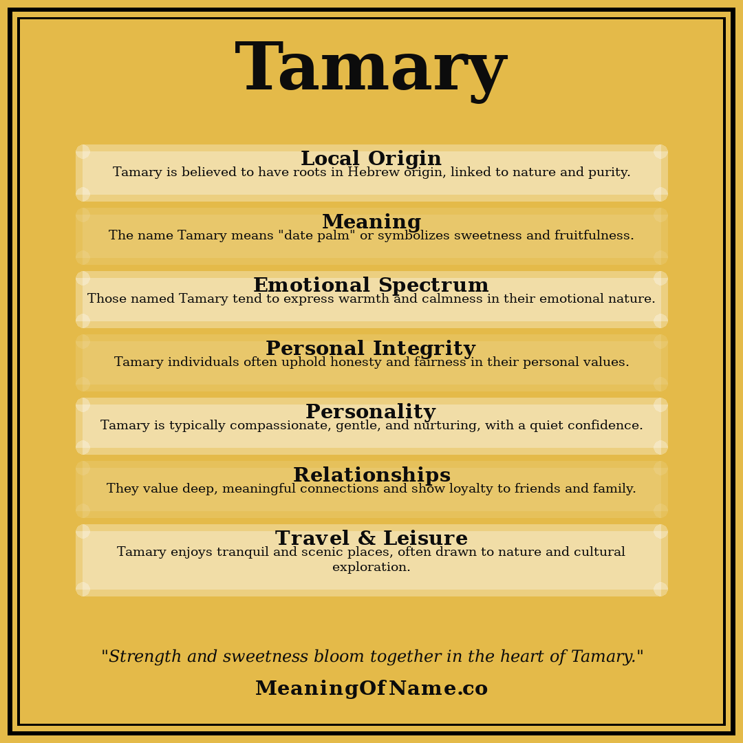 Tamary name meaning poster