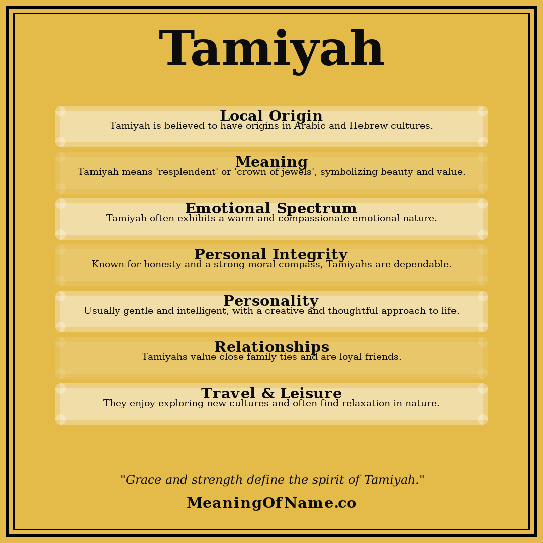 Tamiyah name meaning poster