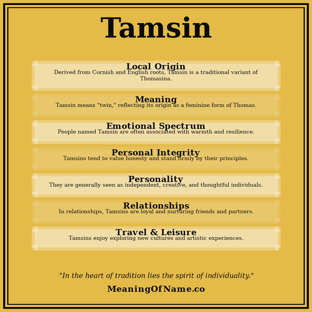 Tamsin name meaning poster