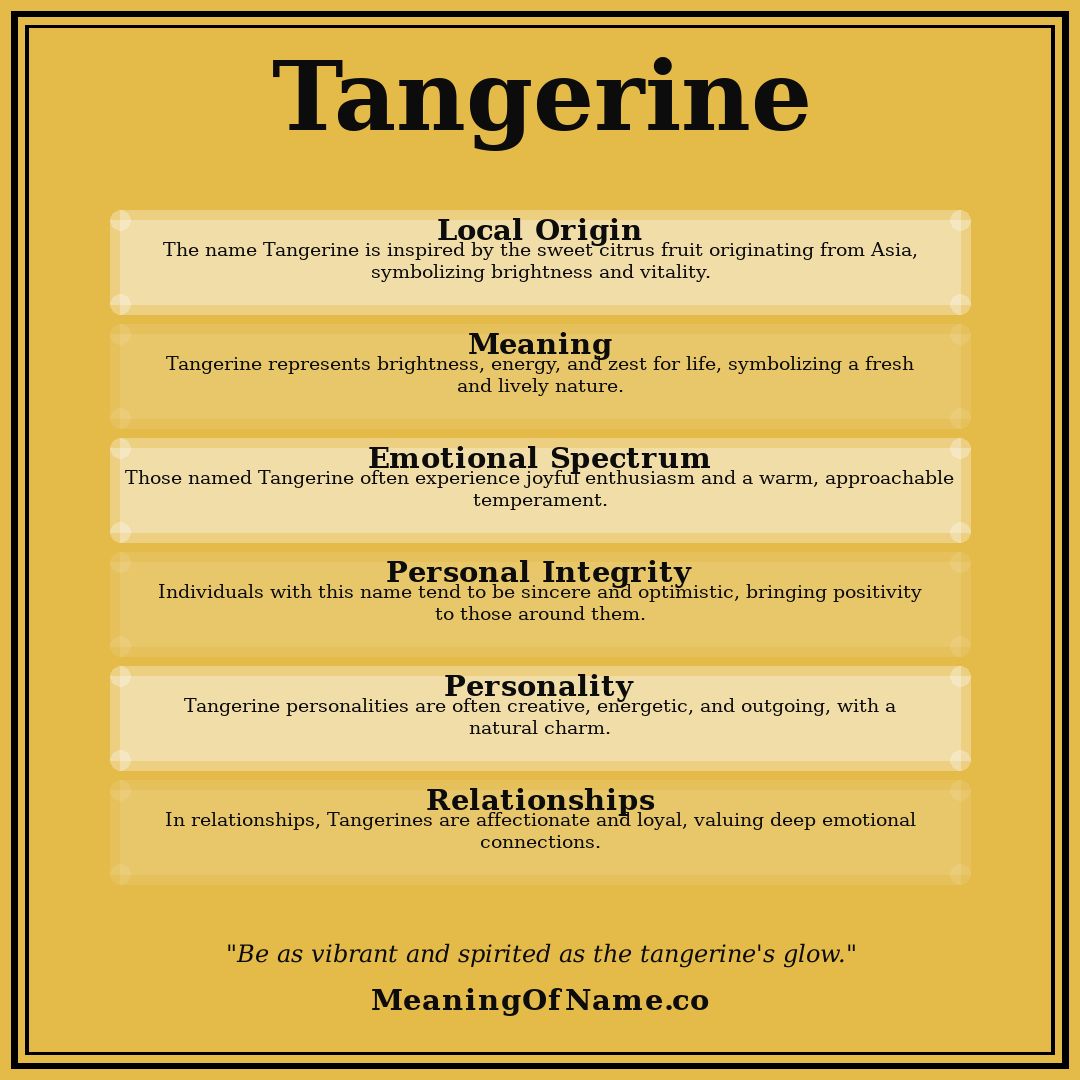 Tangerine name meaning poster