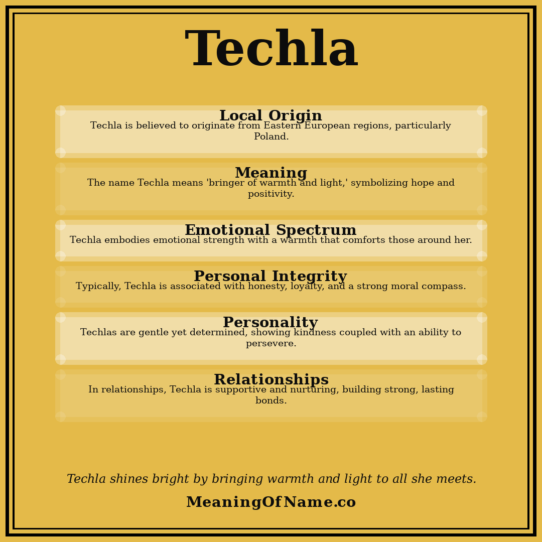 Techla name meaning poster