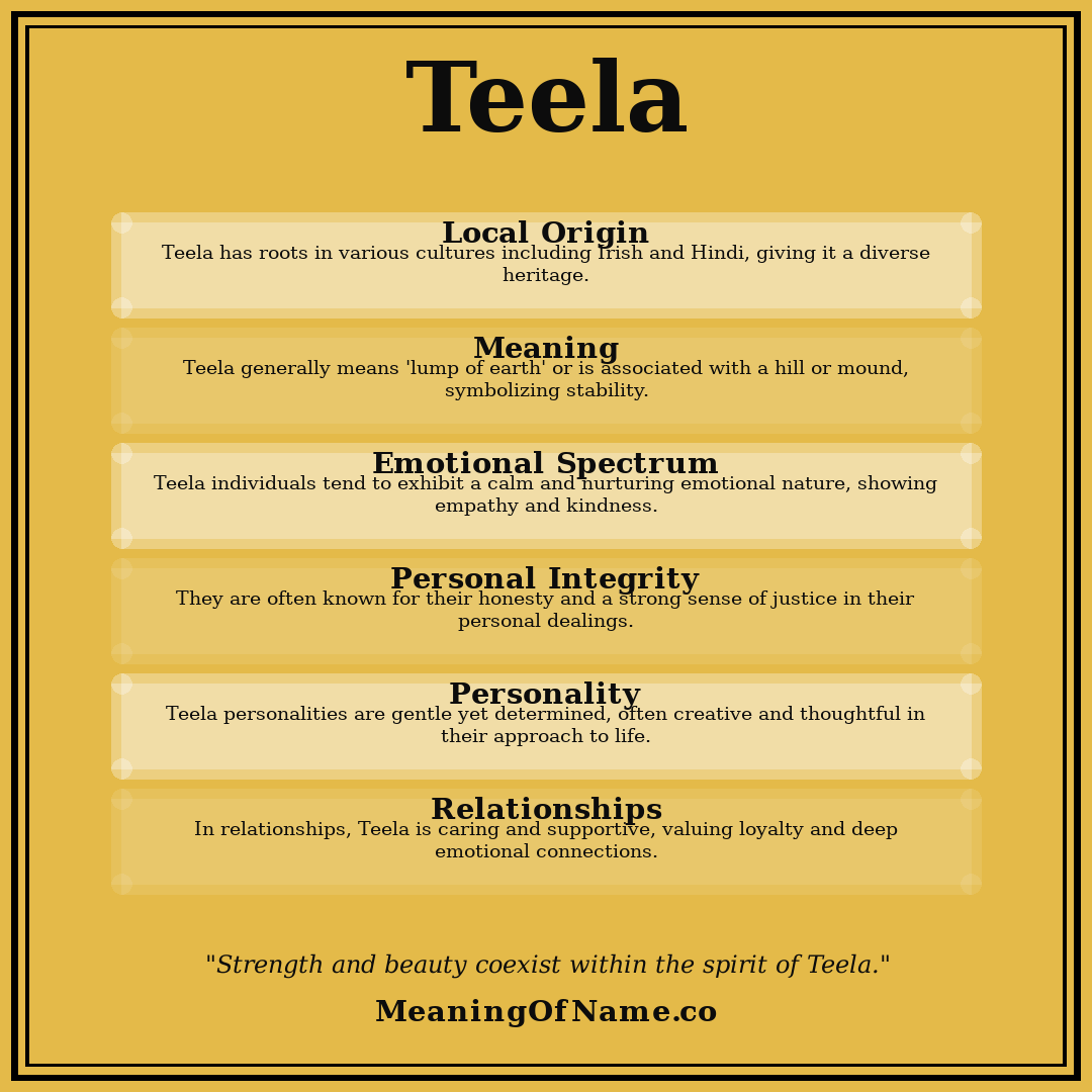 Teela name meaning poster