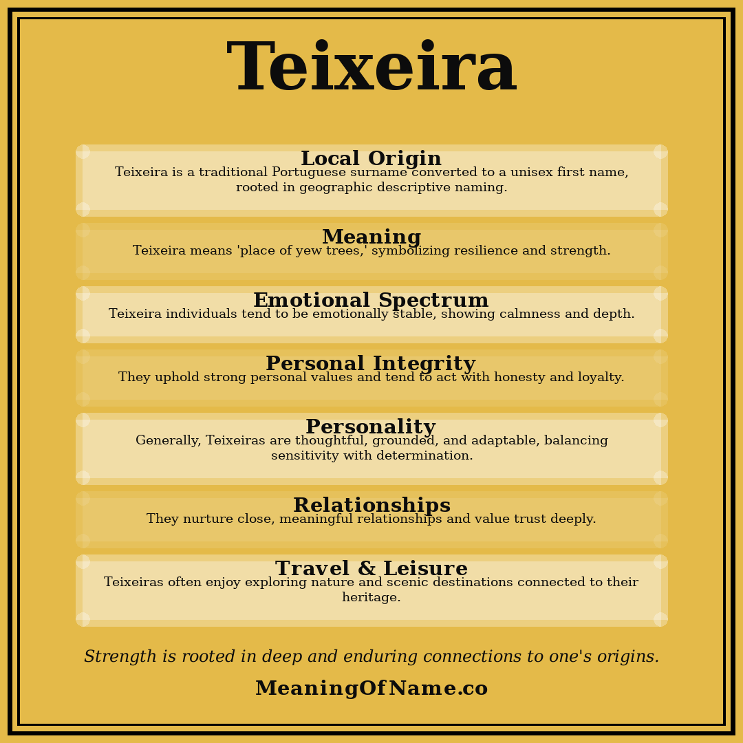 Teixeira name meaning poster