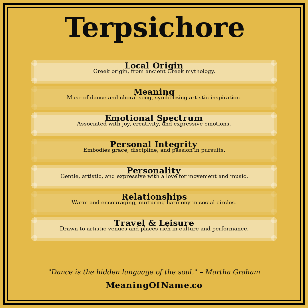Terpsichore name meaning poster