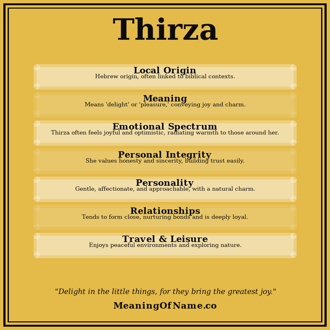 Thirza name meaning poster