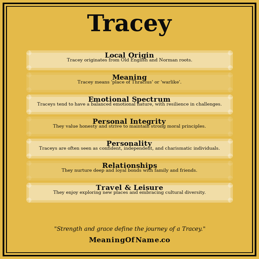 Tracey name meaning poster