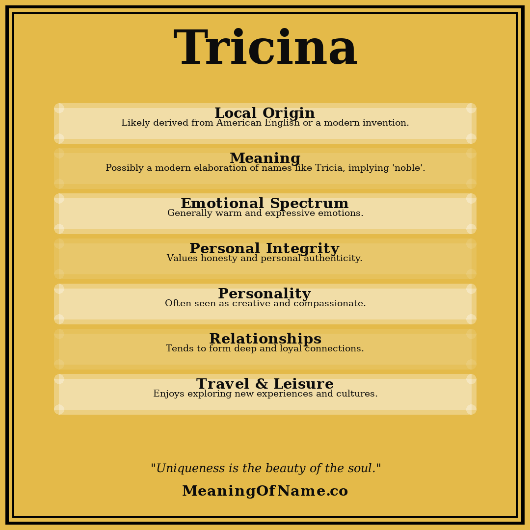 Tricina name meaning poster