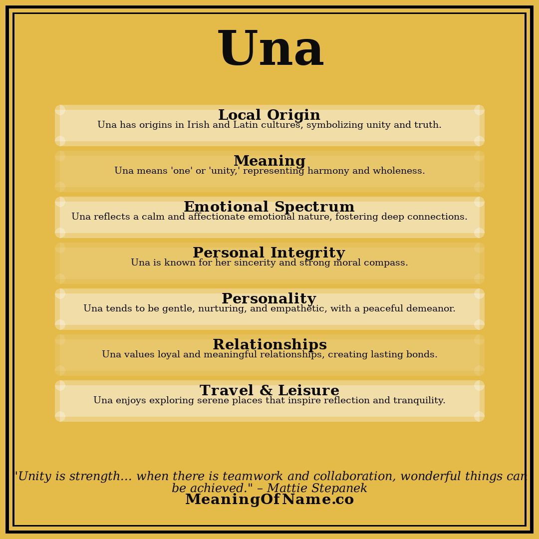 Una name meaning poster