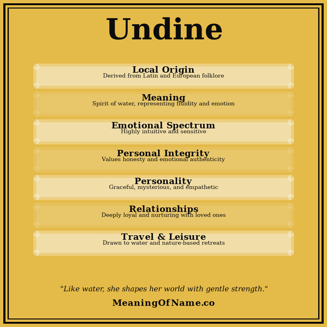 Undine name meaning poster