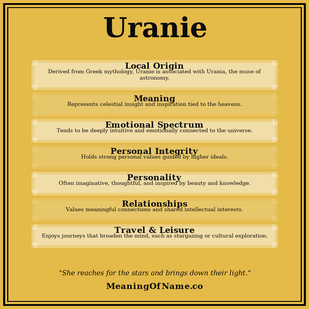 Uranie name meaning poster